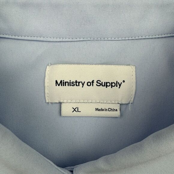 Ministry Of Supply Shirt Womens XL Blue Oversized Button Long Sleeve Performance - Picture 6 of 10